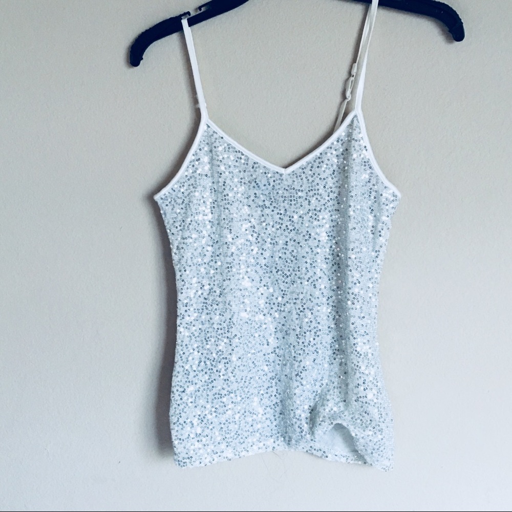 ❗️SALE❗️ Sparkly white /silver cami
